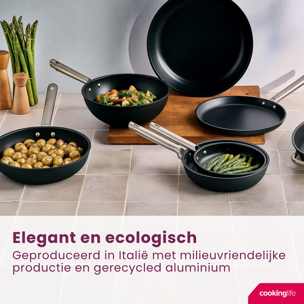 Cookinglife Wok ProForge ø 28 cm - apta para todas las fuentes de calor - revestimiento antiadherente cerámico