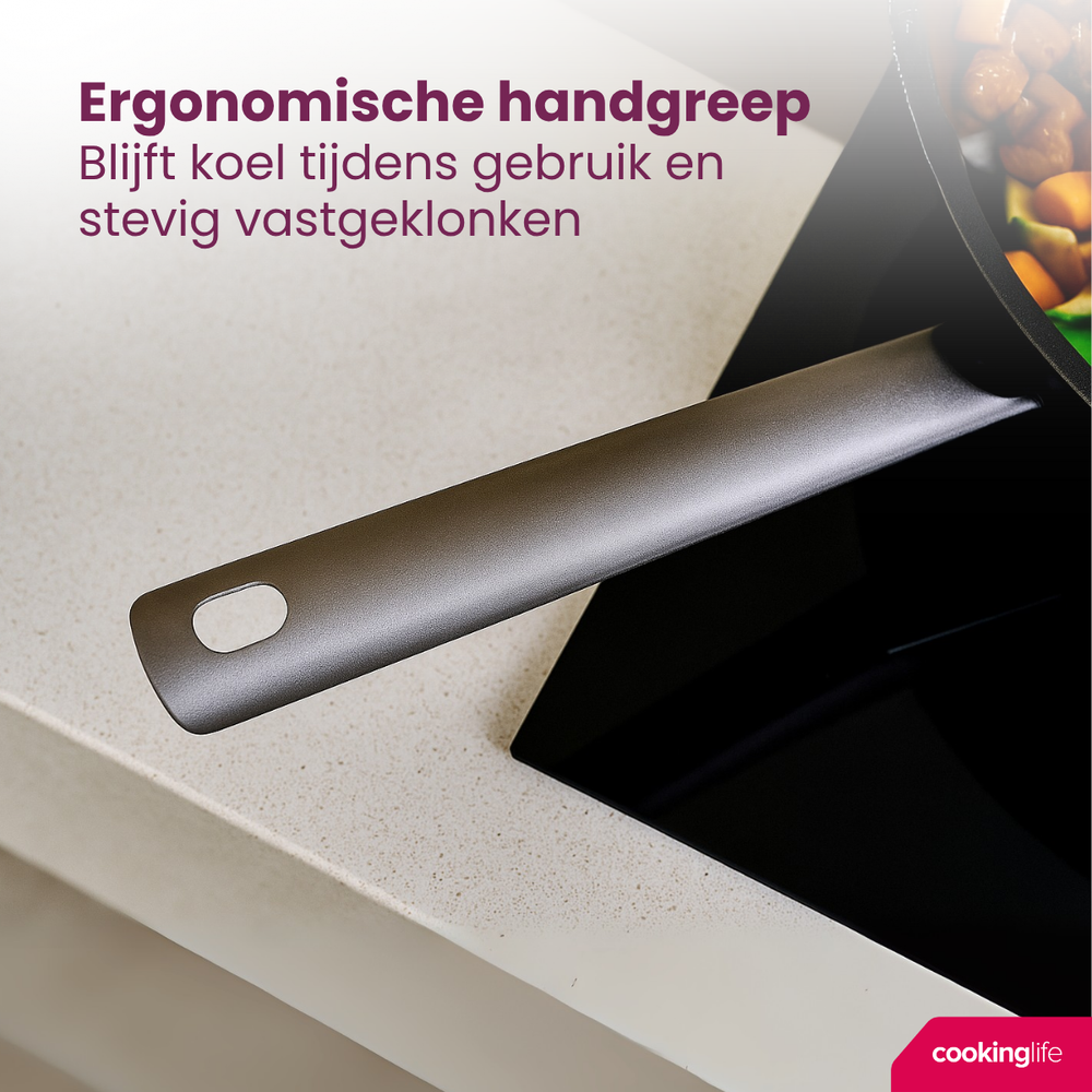 Cookinglife Wok ProForge ø 28 cm - apta para todas las fuentes de calor - revestimiento antiadherente cerámico