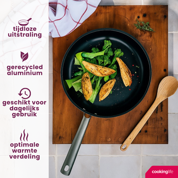 Set de sartenes Cookinglife ProForge 2 piezas ø 24 y 28 cm - apta para todas las fuentes de calor - recubrimiento antiadherente cerámico