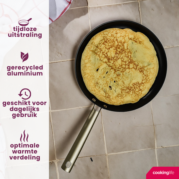 Sartén para panqueques Cookinglife ProForge - ø 28 cm - recubrimiento antiadherente cerámico - apta para todas las fuentes de calor