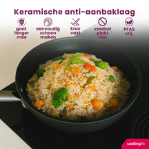 Cookinglife Wok ProForge ø 28 cm - apta para todas las fuentes de calor - revestimiento antiadherente cerámico