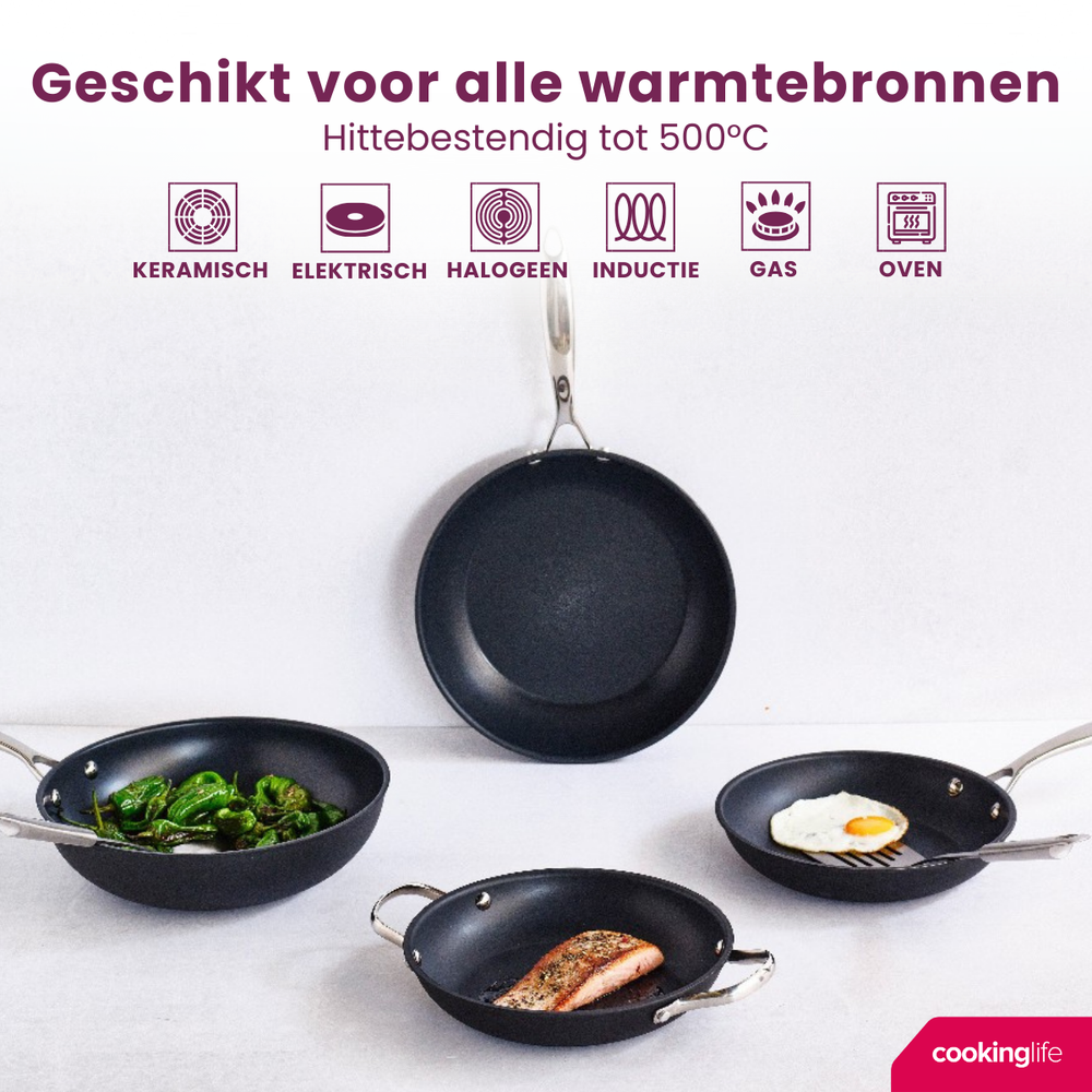 Sartén Cookinglife Revolt ø 28 cm - apta para todas las fuentes de calor - recubrimiento antiadherente cerámico