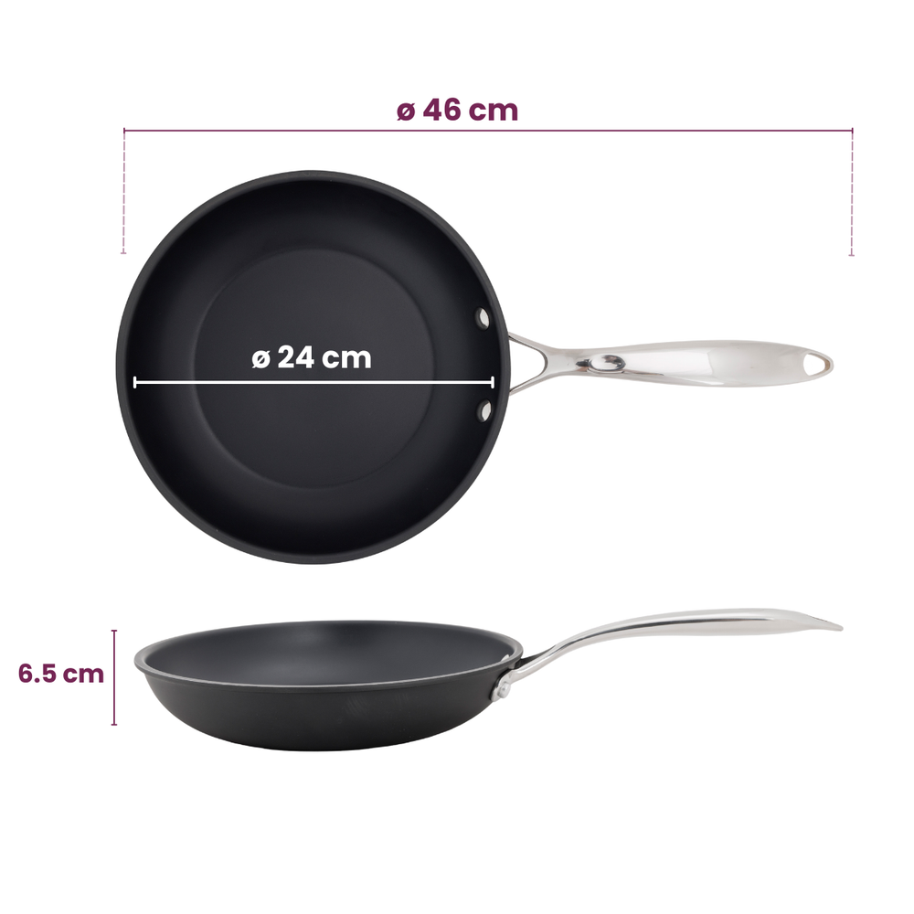 Set de sartenes Cookinglife Revolt 2 piezas ø 24 y 28 cm - apta para todas las fuentes de calor - recubrimiento antiadherente cerámico