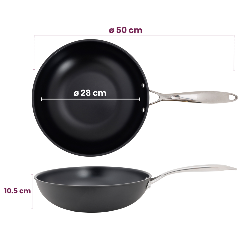 Sartén Wok Cookinglife Revolt ø 28 cm - apta para todas las fuentes de calor - recubrimiento antiadherente cerámico