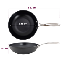 Sartén Wok Cookinglife Revolt ø 28 cm - apta para todas las fuentes de calor - recubrimiento antiadherente cerámico