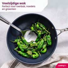 Sartén Wok Cookinglife Revolt ø 28 cm - apta para todas las fuentes de calor - recubrimiento antiadherente cerámico