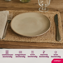 Juego de vajilla Cookinglife Sabi Beige 18 piezas / 6 personas - 6 platos de cena, 6 platos de desayuno y 6 cuencos