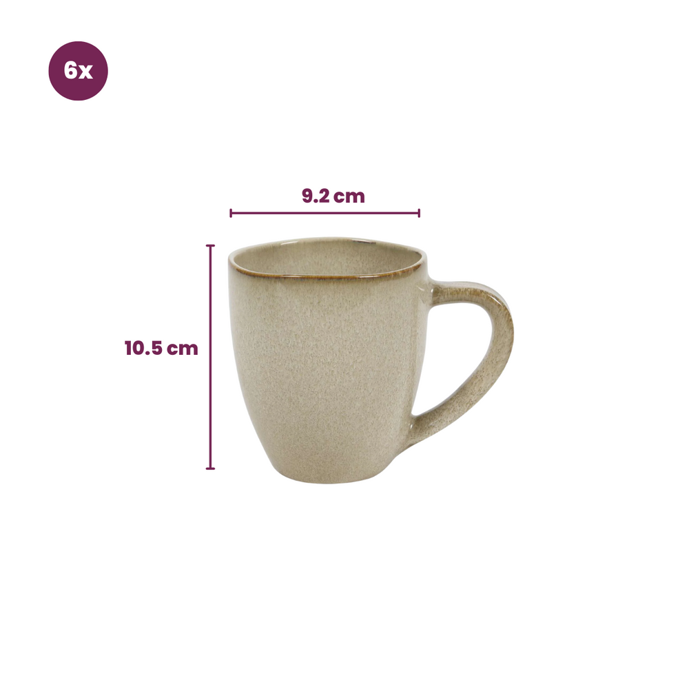 Cookinglife Tazas Sabi Beige 450 ml - 6 unidades