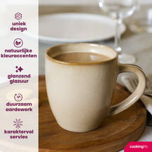 Cookinglife Tazas Sabi Beige 450 ml - 6 unidades