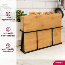 Set de tablas de cortar Cookinglife Bambú con soporte 5 piezas