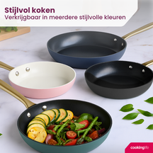 Cookinglife Set de sartenes Style Azul 2 piezas ø 24 y 28 cm - apto para todas las fuentes de calor - revestimiento antiadherente cerámico