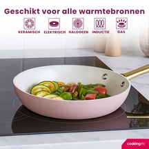 Cookinglife Set de sartenes Style Azul 2 piezas ø 24 y 28 cm - apto para todas las fuentes de calor - revestimiento antiadherente cerámico