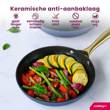 Cookinglife Set de sartenes Style Azul 2 piezas ø 24 y 28 cm - apto para todas las fuentes de calor - revestimiento antiadherente cerámico
