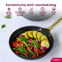 Cookinglife Set de sartenes Style Negro 2 piezas ø 24 y 28 cm - apto para todas las fuentes de calor - revestimiento antiadherente cerámico