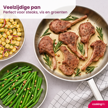 Sartén Cookinglife Superior Triply Acero inoxidable ø 28 cm - apto para todas las fuentes de calor - sin recubrimiento antiadherente