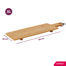 Cookinglife Tabla para servir / tabla de tapas con patas - XL - Bambú - 88 x 26 cm
