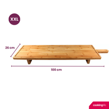 Tabla para servir / tabla de tapas con patas Cookinglife - XXL - Bambú - 100 x 26 cm