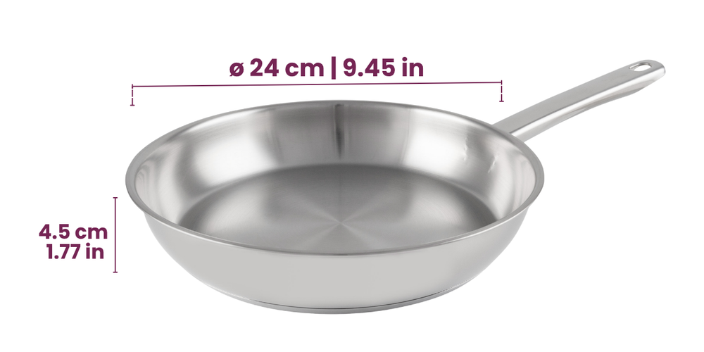 Set de sartenes Cookinglife Superior Triply Acero Inoxidable 2 piezas ø 24 y 28 cm - apta para todas las fuentes de calor - sin recubrimiento antiadherente