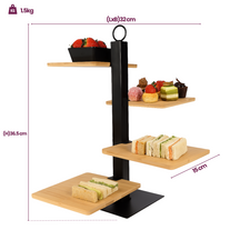 Etagere Cookinglife de 4 niveles / Torre para servir + platito - Metal negro