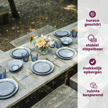 Cosy & Trendy Platos para desayuno / Platos para postre Organic - Laguna Blue Grey - 20 x 16 cm - 4 piezas