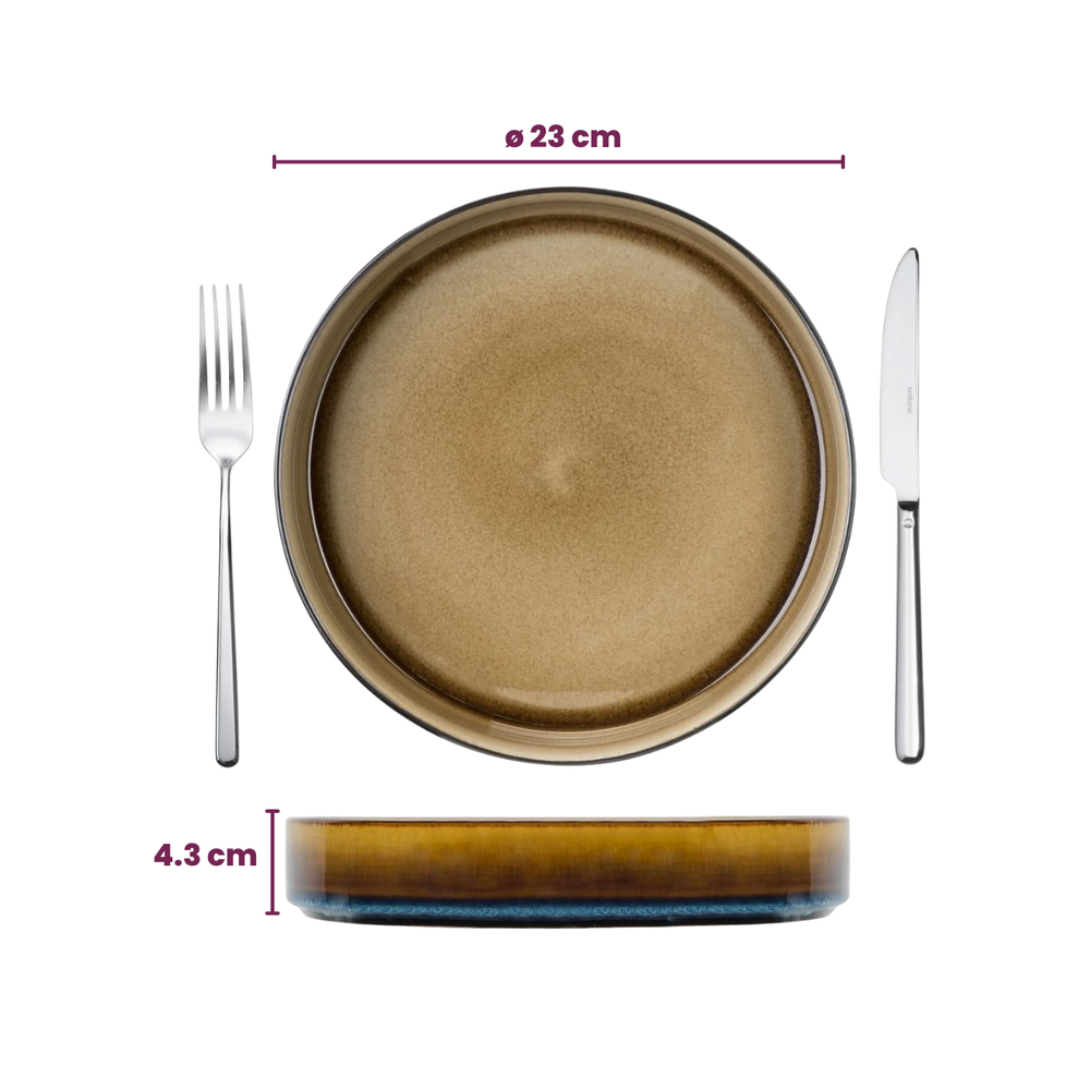 Cosy & Trendy Platos hondos / Platos para pasta - Quintana Amber ø 23 cm / A 4.3 cm - 4 unidades