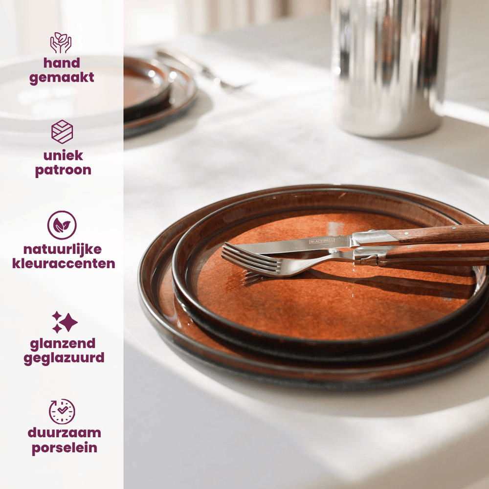 Platos de Cena Cosy & Trendy Quintana Amber ø 28 cm - 4 Piezas
