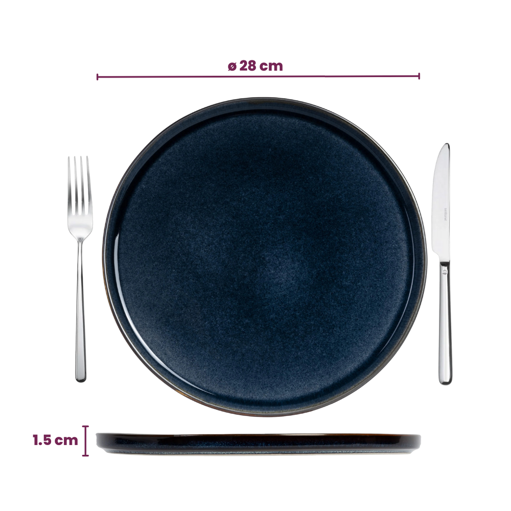 Cosy & Trendy Platos para cenar Quintana Blue ø 28 cm - 4 unidades