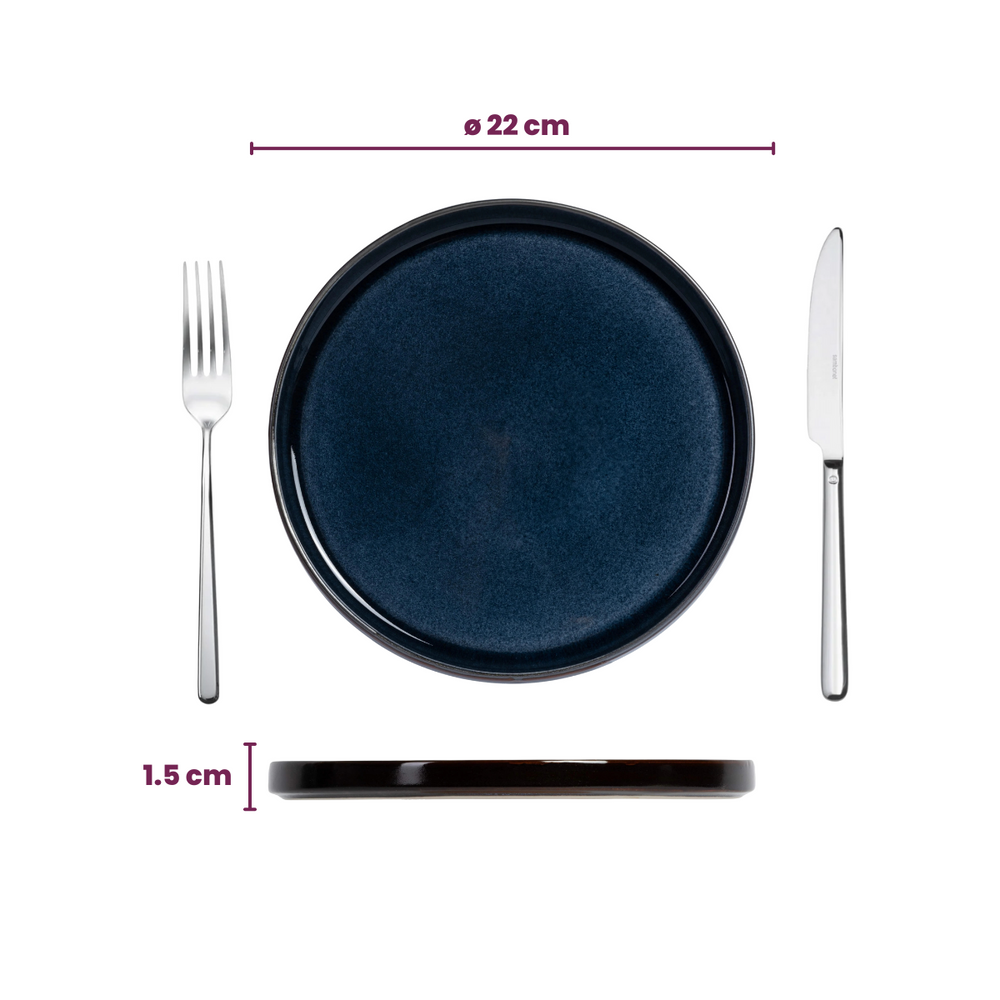 Platos de Desayuno / Postre Cosy & Trendy - Quintana Blue ø 22 cm - 4 Piezas