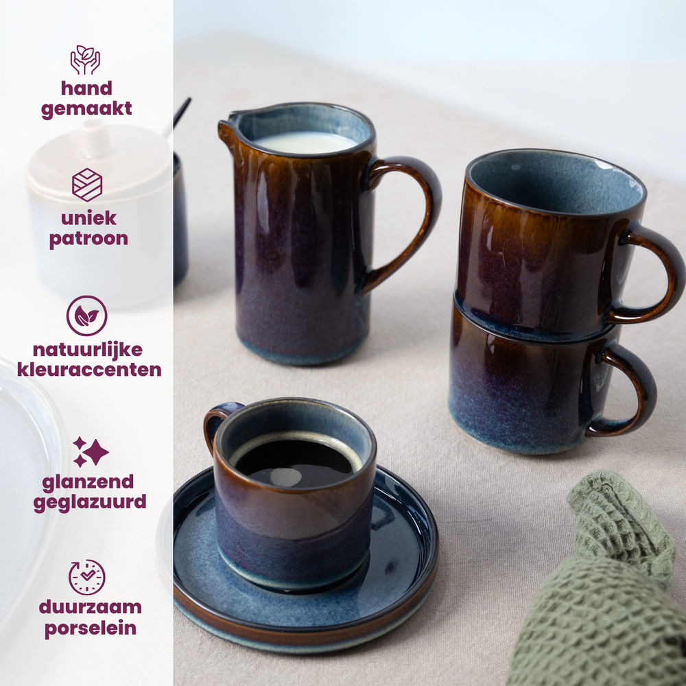Cosy & Trendy Platos para pastel / Platos pequeños Quintana Blue ø 14 cm - 4 unidades
