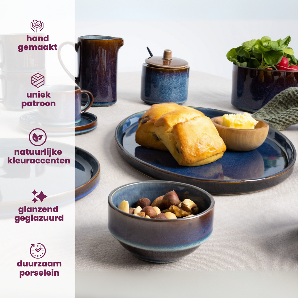 Platos de Desayuno / Postre Cosy & Trendy - Quintana Blue ø 22 cm - 4 Piezas