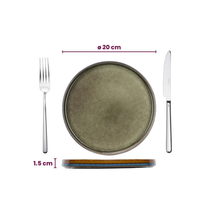 Set de vajilla Cosy & Trendy Quintana Green 18 piezas / 6 personas - 6 platos llanos, 6 platos hondos y 6 platos de desayuno