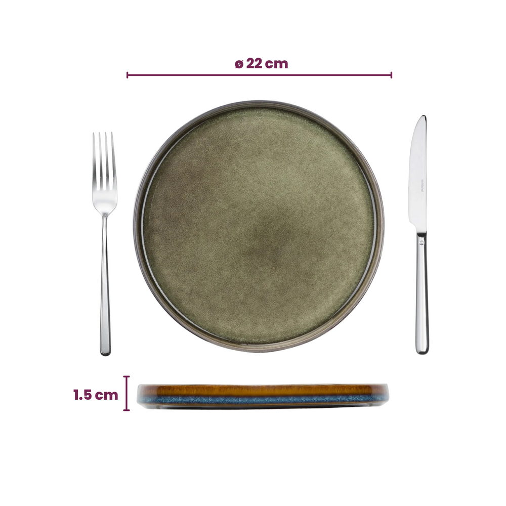 Platos de Desayuno / Postre Cosy & Trendy - Quintana Green ø 22 cm - 4 Piezas