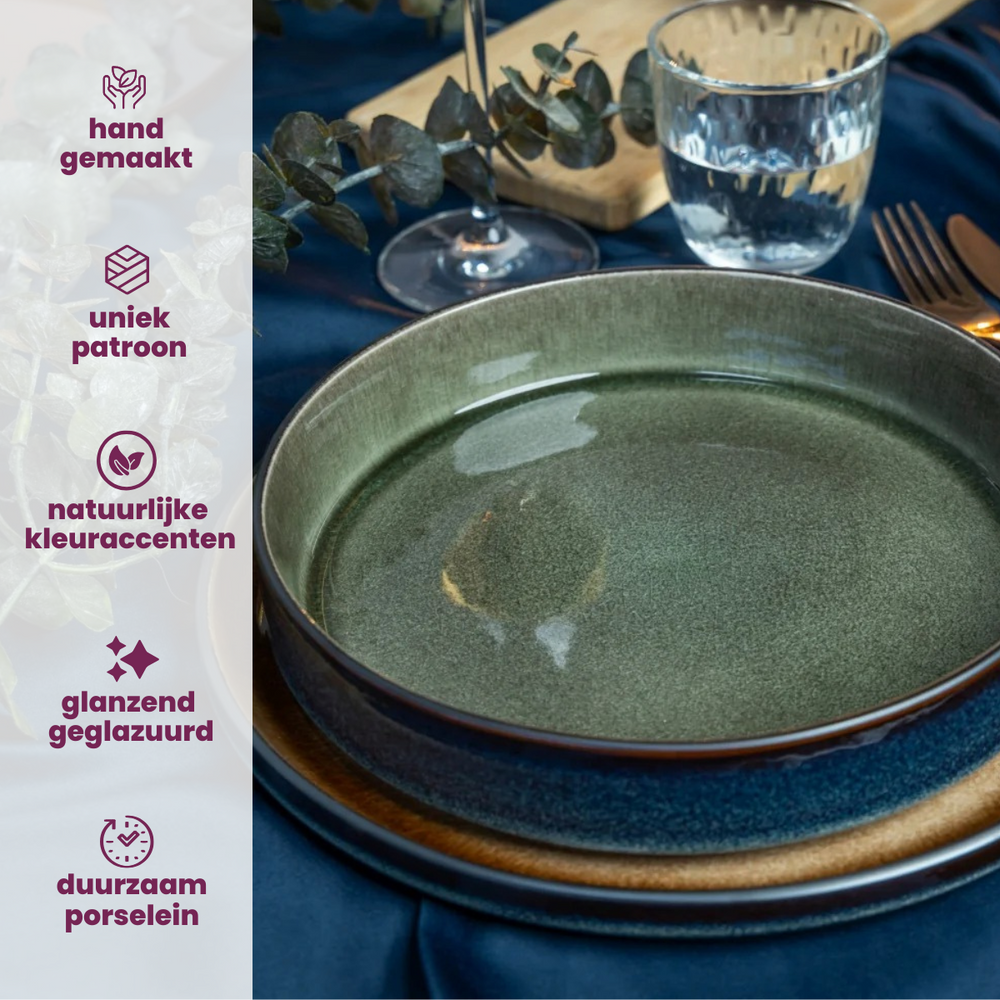 Platos Profundos / Platos para Pasta - Quintana Green ø 23 cm / H 4.3 cm - 4 Piezas
