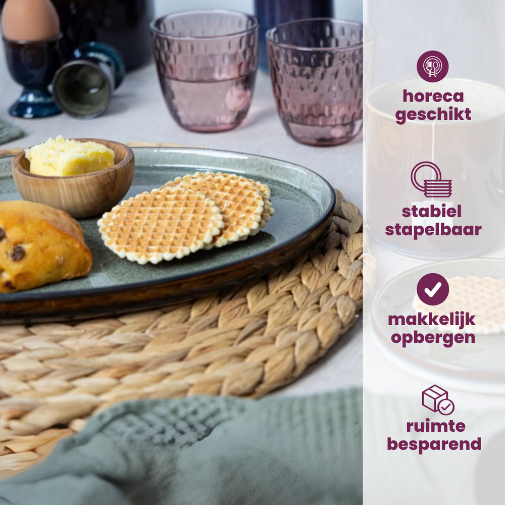 Cosy & Trendy Platos para cenar Quintana Green ø 28 cm - 4 unidades