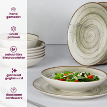 Cosy & Trendy Platos hondos / Platos para pasta Sintra Verde Hiedra ø 21 cm - 4 piezas