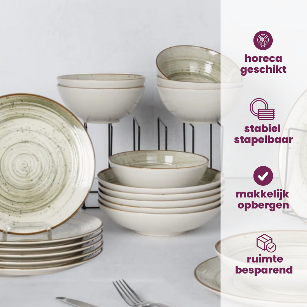 Cosy & Trendy Platos hondos / Platos para pasta Sintra Verde Hiedra ø 21 cm - 4 piezas
