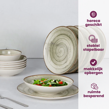 Cosy & Trendy Platos para desayuno / Platos para postre - Sintra Verde Hiedra ø 20 cm - 4 piezas