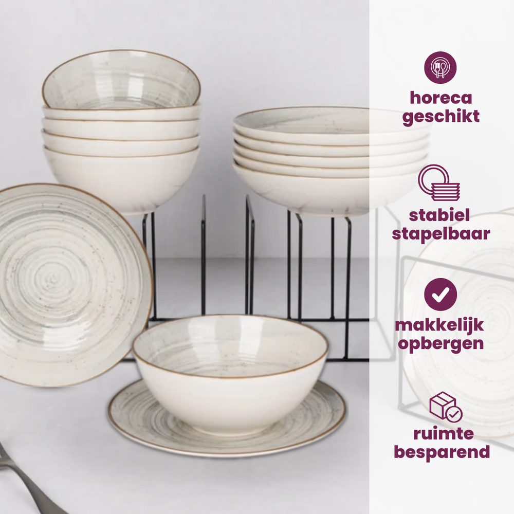 Cosy & Trendy Platos para desayuno / Platos para postre - Sintra Azul Polvoriento ø 20 cm - 4 piezas