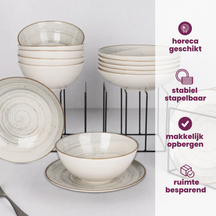 Cosy & Trendy Platos para desayuno / Platos para postre - Sintra Azul Polvoriento ø 20 cm - 4 piezas