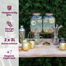 Dispensador de bebidas con soporte Cosy & Trendy - Cobre - 2 x 3 litros