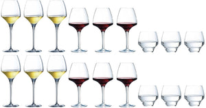 Set de copas de vino Chef & Sommelier Open Up (Copas de vino tinto & Copas de vino blanco & Copas de agua) - Set de 18 piezas - 6 copas de vino tinto, 6 copas de vino blanco y 6 copas de agua