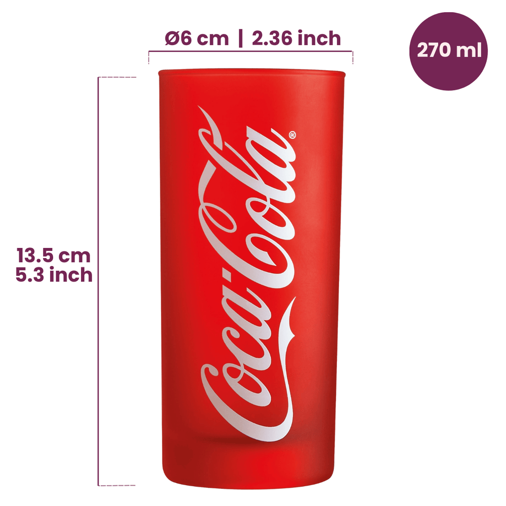 Vasos Coca Cola - Vasos longdrink - Vasos para refrescos - Frozen - Rojo 270 ml - 6 unidades