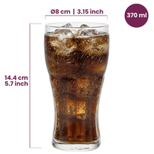 Vasos Coca Cola - Vasos longdrink - Vasos para refrescos - Classic - 370 ml - 4 unidades