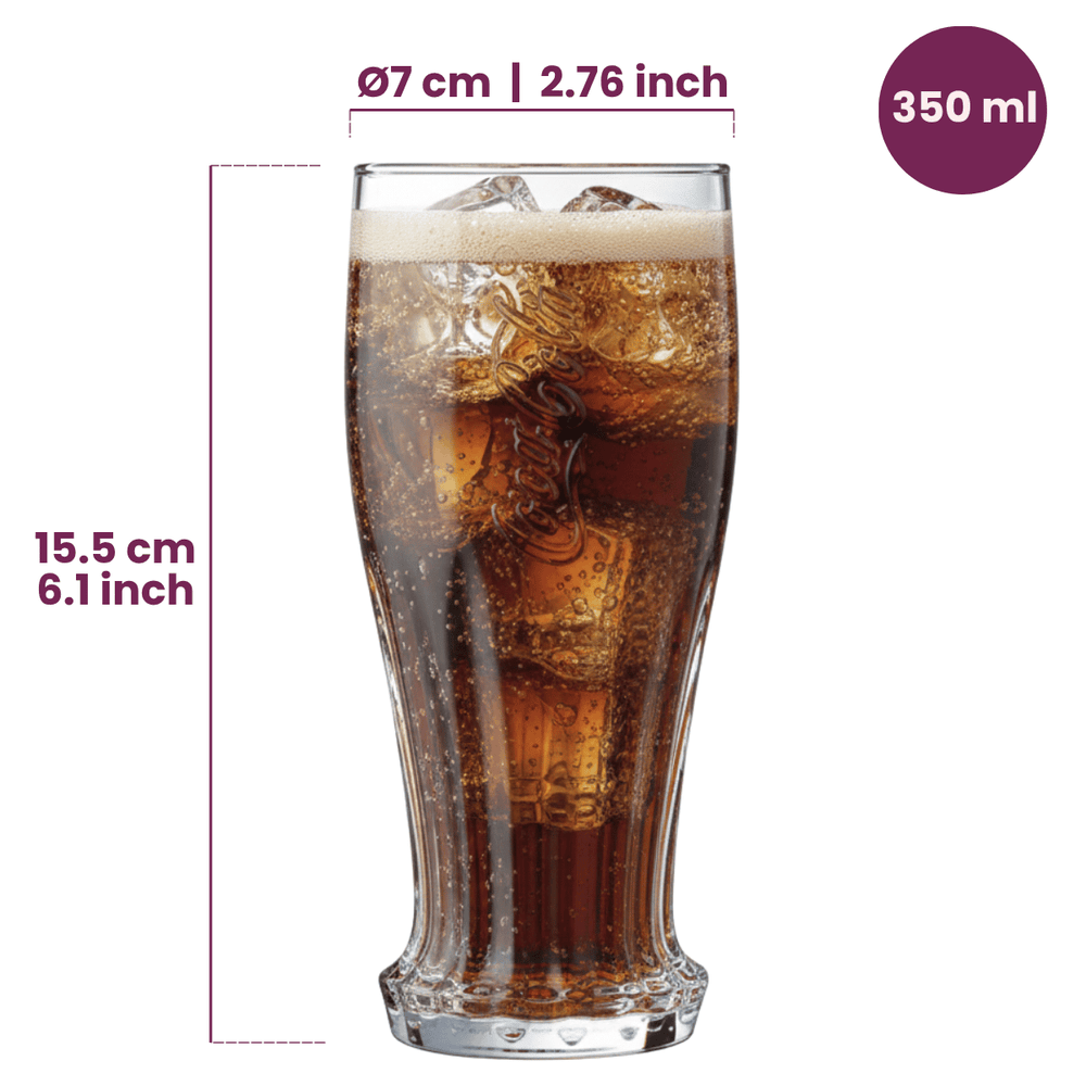 Vasos Coca Cola - Vasos longdrink - Vasos para refrescos - Tapa crown cap - 350 ml - 4 unidades