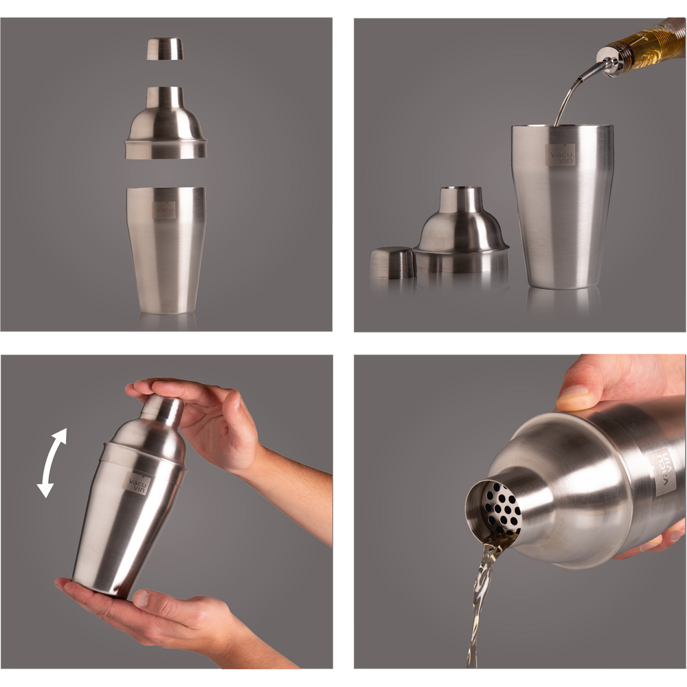 Set de cóctel Vacu Vin Plus - Plateado - 7 piezas