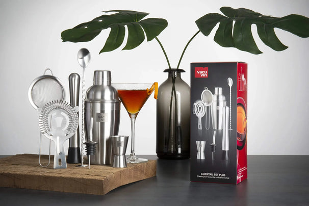 Set de cóctel Vacu Vin Plus - Plateado - 7 piezas