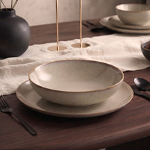 Cookinglife Platos Profundos / Platos de Pasta Beige Lino ø 18 cm – 6 piezas