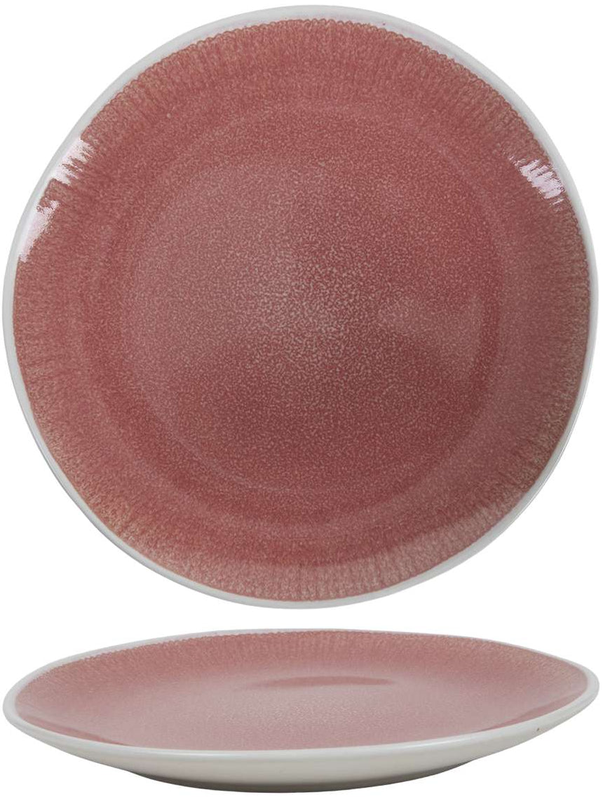 Cookinglife Juego de vajilla Nola Rosa 18 piezas / 6 personas - 6 platos de cena, 6 platos de desayuno y 6 cuencos
