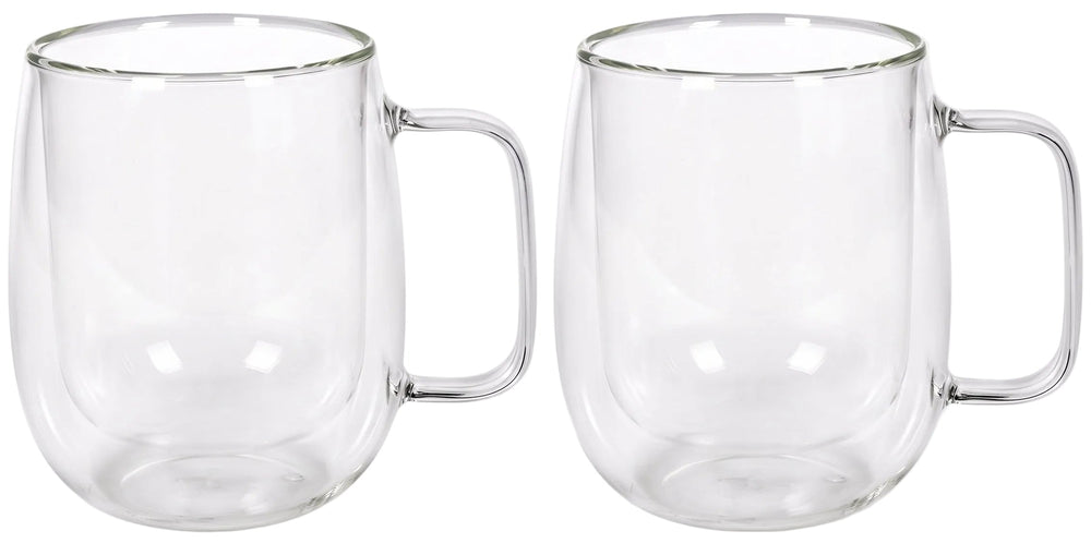 Cookinglife Vasos de latte macchiato / té de doble pared con asa - 400 ml - 2 Piezas