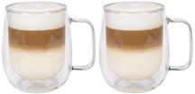 Cookinglife Vasos de latte macchiato / té de doble pared con asa - 400 ml - 2 Piezas